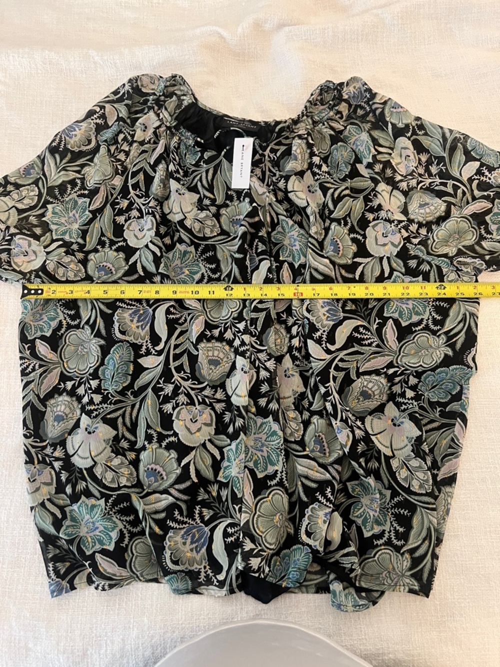 Lane Bryant Women’s Black Floral Tie-Neck Peasant Blouse Sz 30/32 NWT - Picture 13 of 14